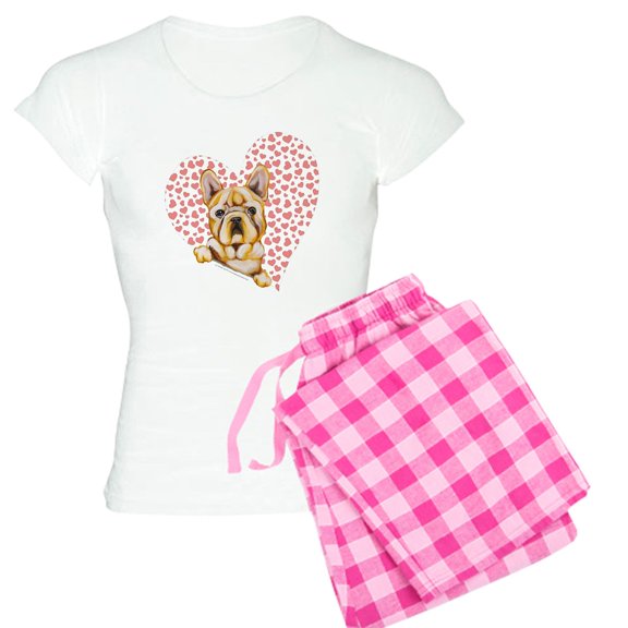 CafePress - French Bulldog Lover Women's Light Pajamas - Women's Short Sleeve Print T-Shirt and Pants Light Cotton Pajama Set