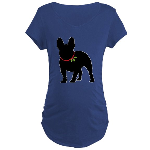 CafePress - French Bulldog Silhouette Maternity Dark T Shirt - Maternity Dark T-Shirt