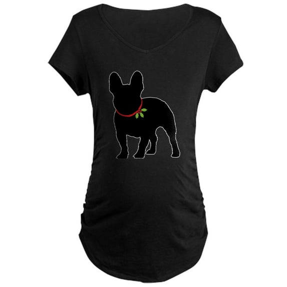 CafePress - French Bulldog Silhouette Maternity Dark T Shirt - Maternity Dark T-Shirt