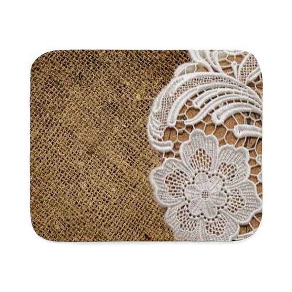 CafePress - French Country Burlap - Sherpa Fleece Throw Blanket 60" x 50"