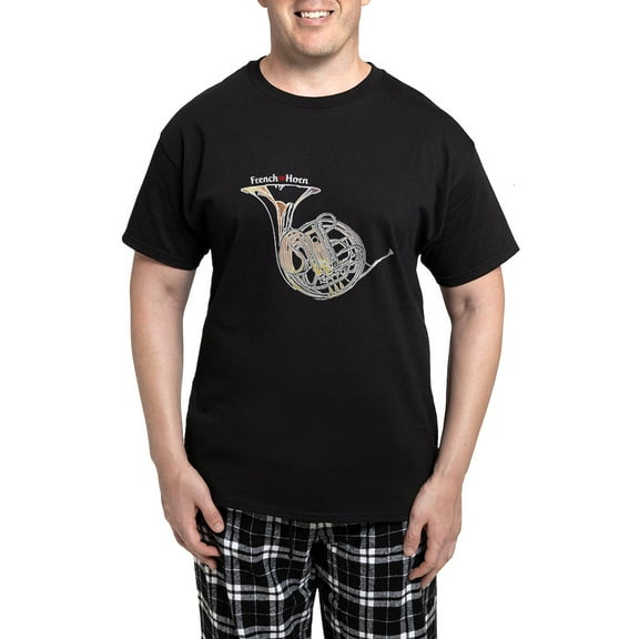 CafePress - French Horn Men's Dark Pajamas - Men's Dark Loose Fit Cotton Pajama Set