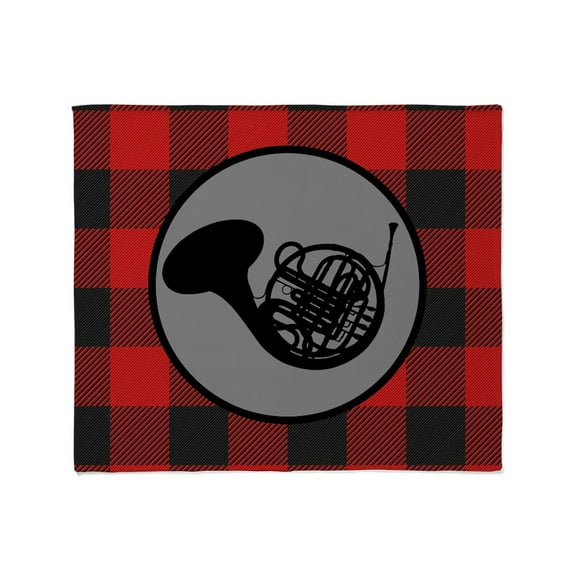 CafePress - French Horn Plaid - Soft Fleece Throw Blanket, 50"x60" for All Ages
