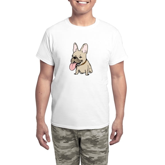 CafePress - Frenchie Men's Light Pajamas - Men's Light Loose Fit Cotton Pajama Set