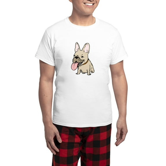 CafePress - Frenchie Men's Light Pajamas - Men's Light Loose Fit Cotton Pajama Set