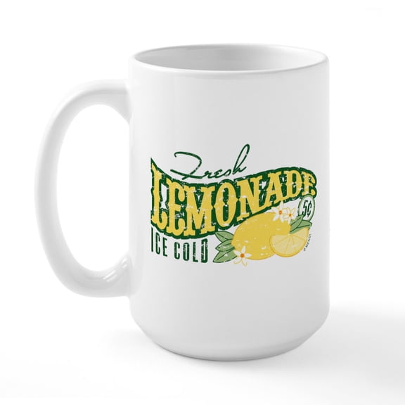CafePress - Fresh Lemonade Large Mug - 15 oz Ceramic Large White Novelty Mug
