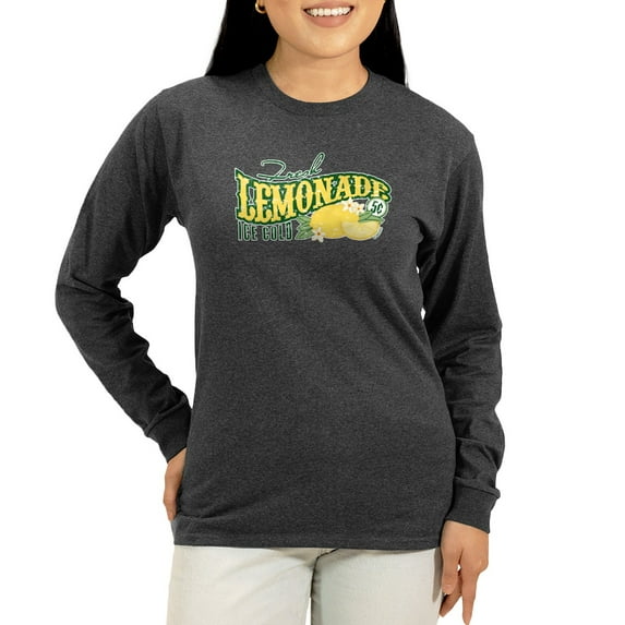 CafePress - Fresh Lemonade Women's Long Sleeve Dark T Shirt - Women's Long Sleeve Graphic Tee Casual Fit