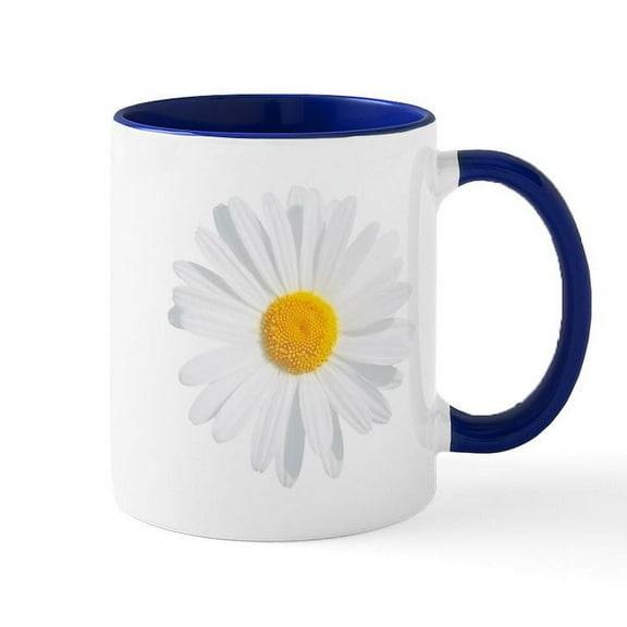 CafePress - Fresh White Daisy Mugs - 11 oz Ceramic Mug - Novelty Coffee Tea Cup