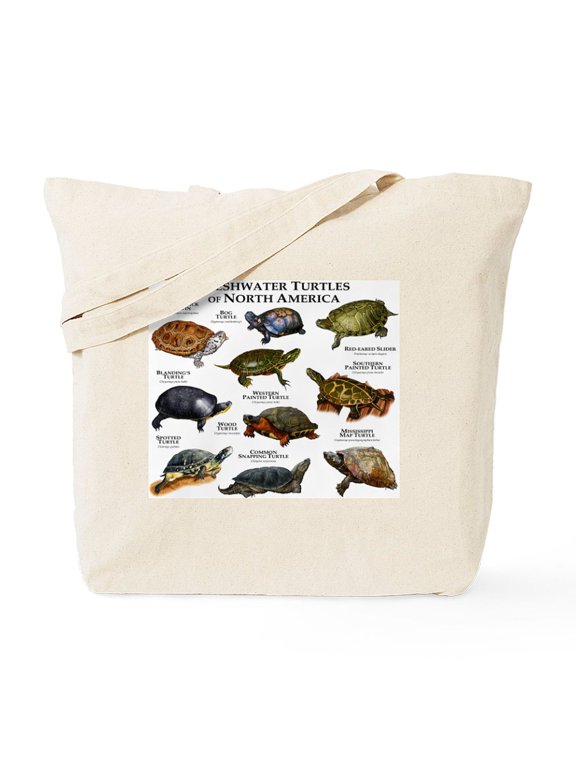 - Freshwater Turtle Of North America Tote Bag - Unisex Canvas Tote Bag, Beige, 1-Piece