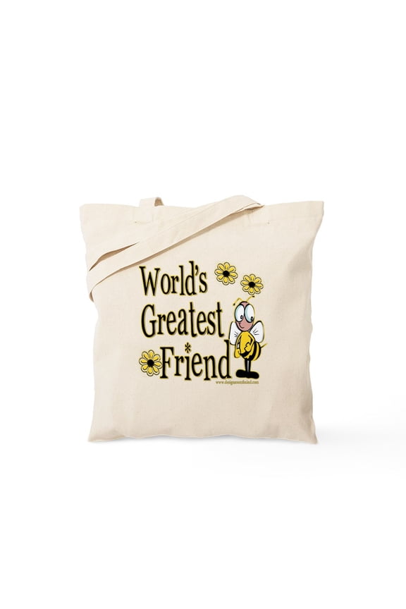 - Friend Bumble Bee Tote Bag - Unisex Canvas Tote Bag, Beige, 1-Piece