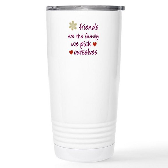 CafePress - Friends Are Family Stainless Steel Travel Mug - Insulated Stainless Steel Travel Tumbler 20 oz.