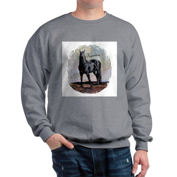 CafePress - Friesian Horse Sweatshirt - Crew Neck Sweatshirt