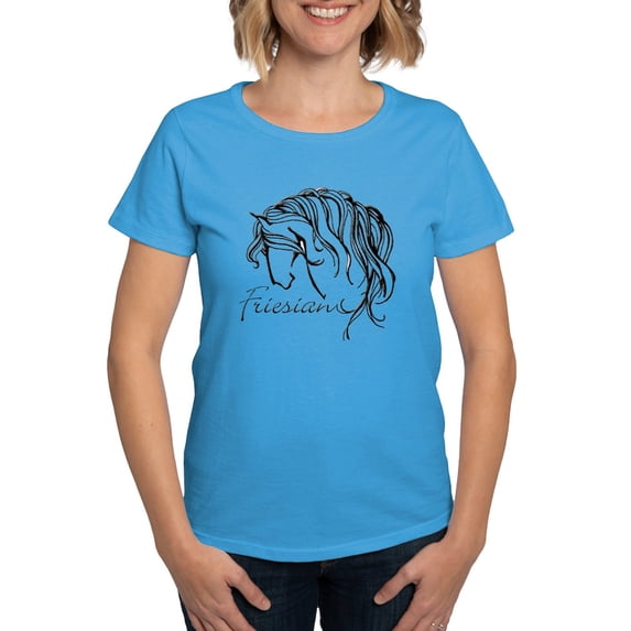 CafePress - Friesian T Shirt - Women's Traditional Fit Dark T-Shirt