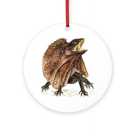CafePress - Frilled Lizard (Round) - Round Wood Ornament 4"