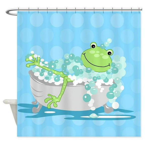 CafePress - Frog In Tub Shower Curtain (Blue) - Unique Fabric Shower Curtain 70" x 72"