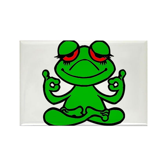 CafePress - Frog Lotus Magnets - Rectangle Magnet, 2"x3" Refrigerator Magnet