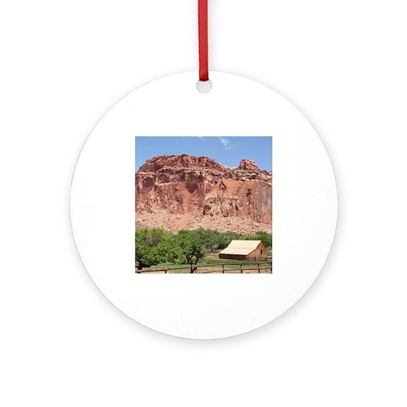 CafePress - Fruita, Capitol Reef National Par -  Round Wood Ornament 4"
