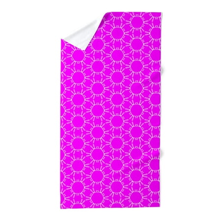 CafePress - Fuchsia Pink Floral Doodle Pattern - Large Beach Towel, Soft 30"x60" Towel with Unique Design