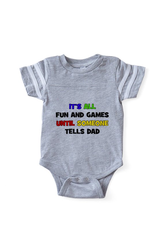 - Fun &Amp; Games Dad - Cute Infant Baby Football Bodysuit
