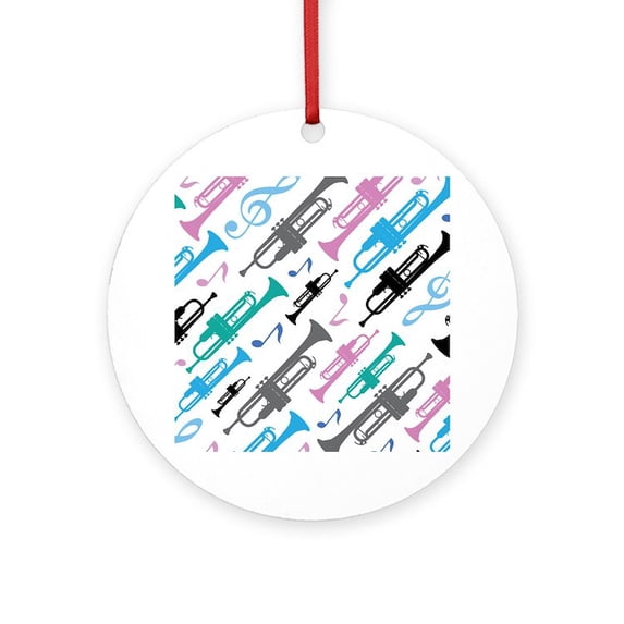 CafePress - Fun Trumpet Music Gift - Round Wood Ornament 4"