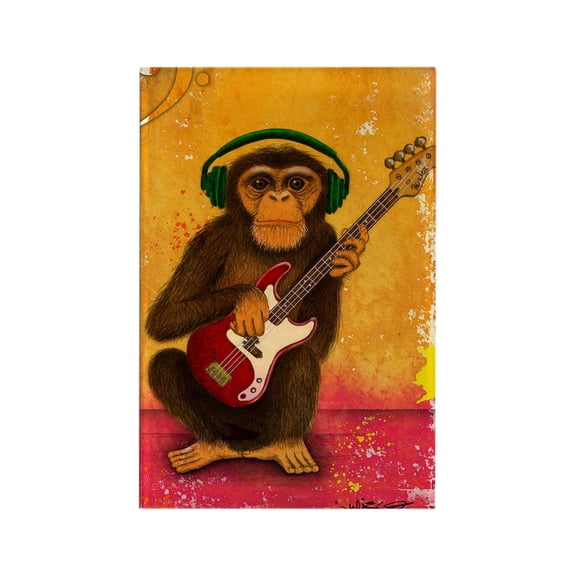 CafePress - Funky Monkey Bass Player - Rectangle Magnet, 2"x3" Refrigerator Magnet