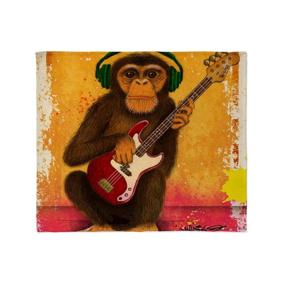 CafePress - Funky Monkey Bass Player Throw Blanket - Soft Fleece Throw Blanket, 50"x60" for All Ages