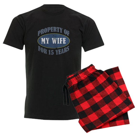 CafePress - Funny 15Th Anniversary Men's Dark Pajamas - Men's Dark Loose Fit Cotton Pajama Set
