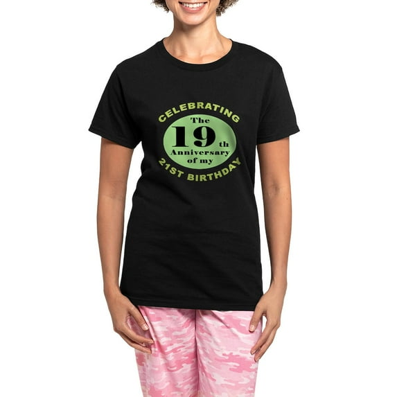 CafePress - Funny 40Th Birthday Women's Dark Pajamas - Women's Short Sleeve Print T-Shirt and Pants Dark Cotton Pajama Set