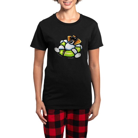 CafePress - Funny Beagle Women's Dark Pajamas - Women's Short Sleeve Print T-Shirt and Pants Dark Cotton Pajama Set