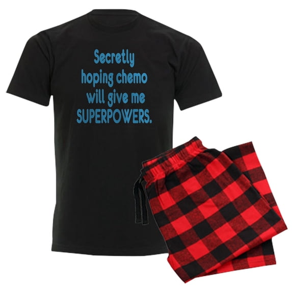 CafePress - Funny Cancer Chemo Superpowers Pajamas - Men's Dark Loose Fit Cotton Pajama Set