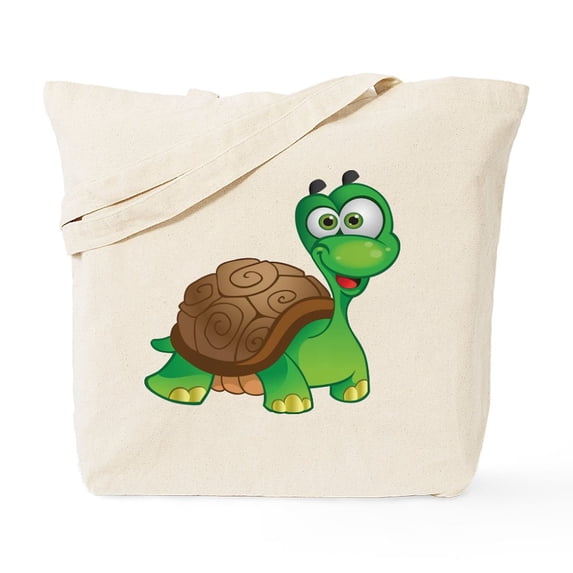 CafePress - Funny Cartoon Turtle Tote Bag - Unisex Canvas Tote Bag, Beige, 1-Piece