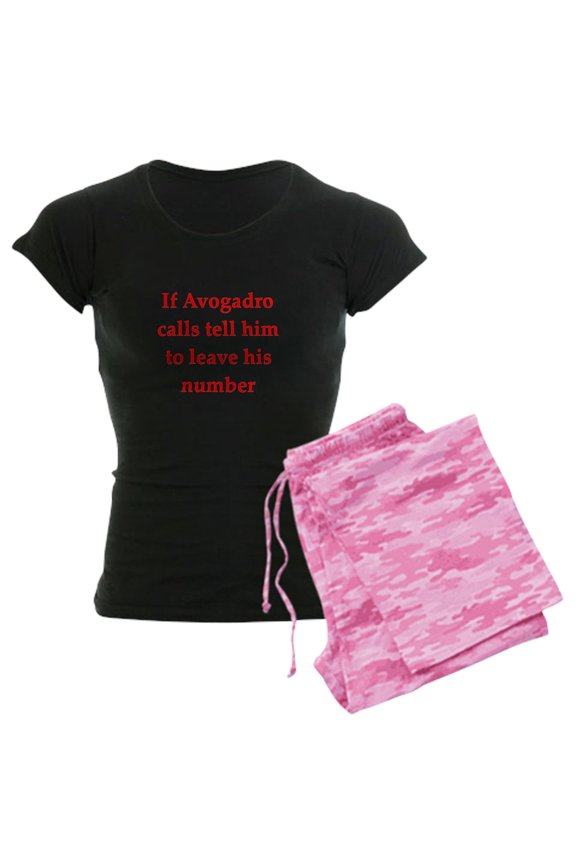 - Funny Chemistry Jokes Women's Dark Pajamas - Women's Short Sleeve Print T-Shirt and Pants Dark Cotton Pajama Set