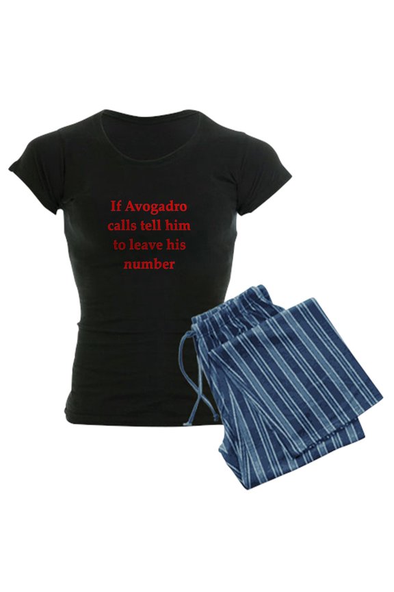 - Funny Chemistry Jokes Women's Dark Pajamas - Women's Short Sleeve Print T-Shirt and Pants Dark Cotton Pajama Set