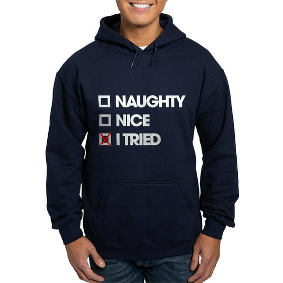 CafePress - Funny Christmas I Tried Hoodie (Dark) - Pullover Hoodie, Classic, Comfortable Hooded Sweatshirt