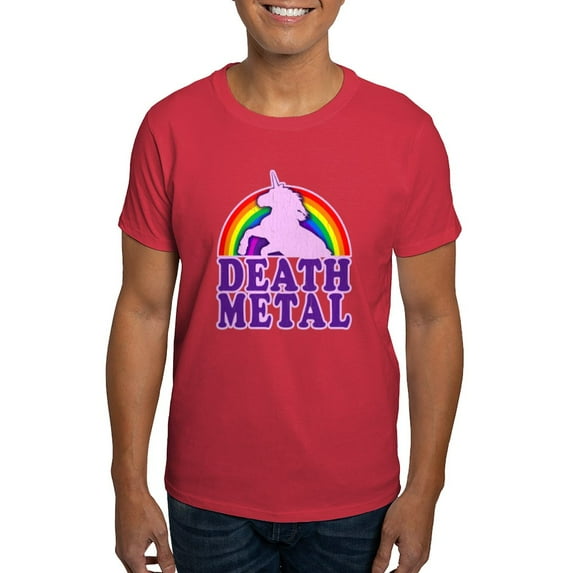 CafePress - Funny Death Metal Rainbow Unicorn (Vintage Distres - Men's Classic Graphic Cotton T-Shirt