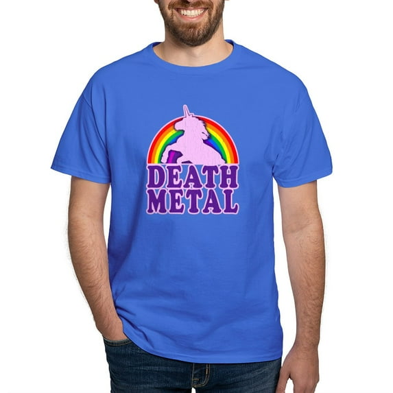CafePress - Funny Death Metal Rainbow Unicorn (Vintage Distres - Men's Classic Graphic Cotton T-Shirt