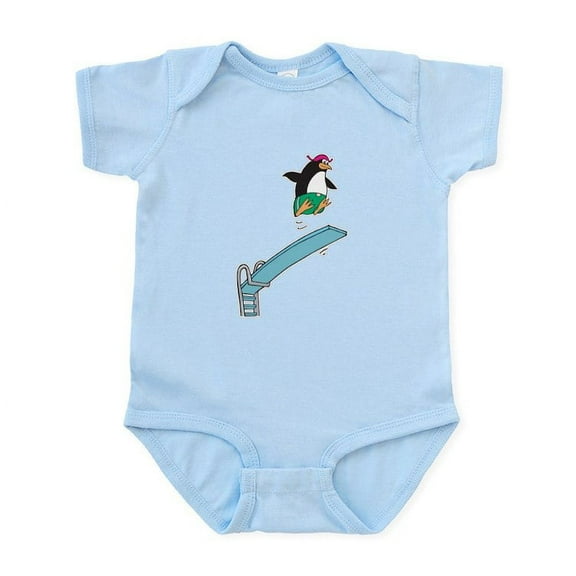 CafePress - Funny Diving Penguin Infant Bodysuit - Baby Light Bodysuit, Size Newborn - 24 Months