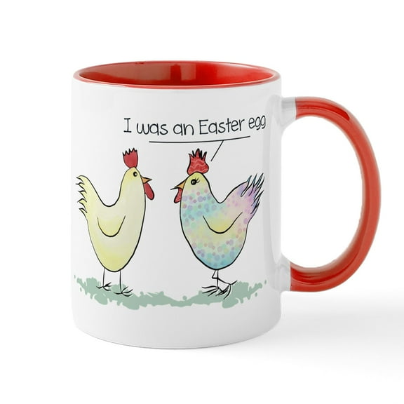 CafePress - Funny Easter Egg Chicken Mug - 11 oz Ceramic Mug - Novelty Coffee Tea Cup