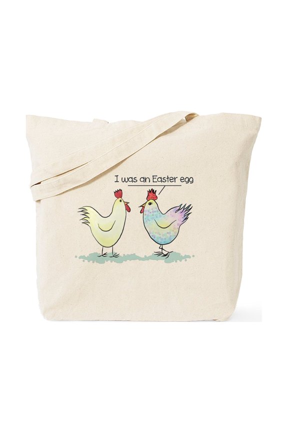 - Funny Easter Egg Chicken Tote Bag - Unisex Canvas Tote Bag, Beige, 1-Piece