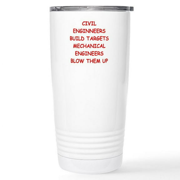 CafePress - Funny Engineering Jokes Stainless Steel Travel Mug - Insulated Stainless Steel Travel Tumbler 20 oz.