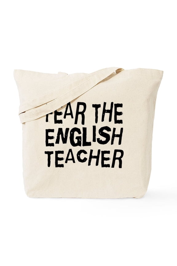 - Funny English Teacher Tote Bag - Unisex Canvas Tote Bag, Beige, 1-Piece