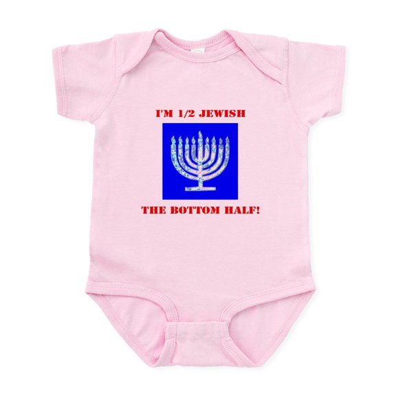 CafePress - Funny Half Jewish The Bottom 1/2 For Ben Body Suit - Baby Light Bodysuit, Size Newborn - 24 Months