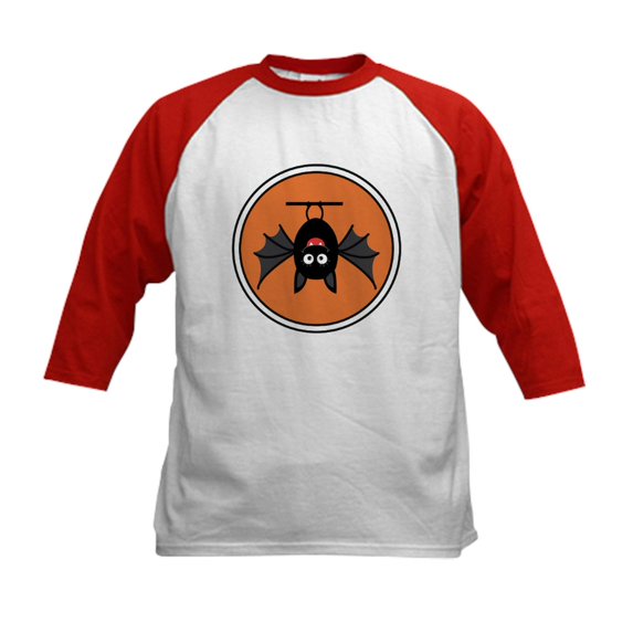 CafePress - Funny Halloween Bat Baseball Jersey - Kids Cotton Baseball Jersey, 3/4 Sleeve Shirt