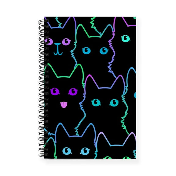 CafePress - Funny Kitty Cat Pattern - Spiral Bound Journal Notebook, Personal Diary Dot Grid