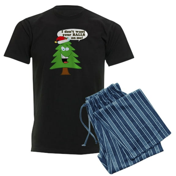 CafePress - Funny Merry Christmas Tree Men's Dark Pajamas - Men's Dark Loose Fit Cotton Pajama Set