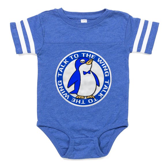 CafePress - Funny Penguin - Cute Infant Baby Football Bodysuit