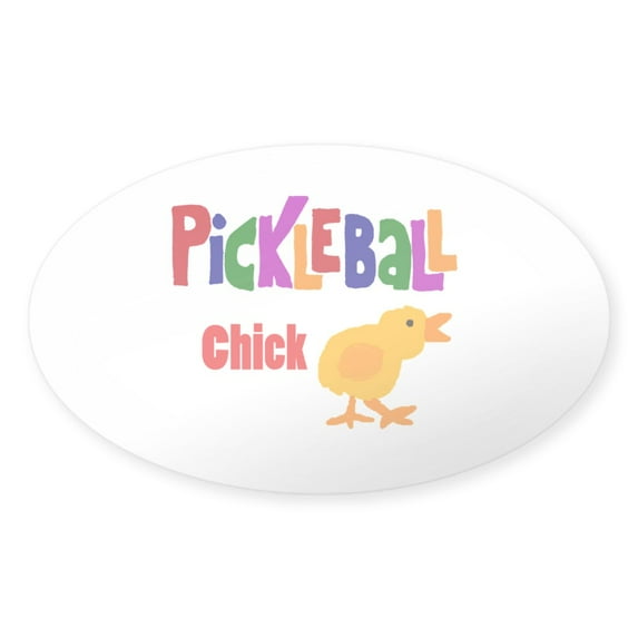 CafePress - Funny Pickleball Chick - Sticker (Oval)