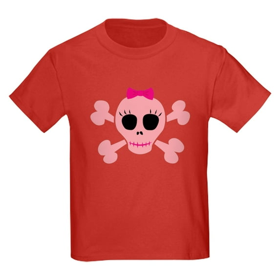 CafePress - Funny Pink Skull Kids Dark T Shirt - Dark T-Shirt Kids XS-XL