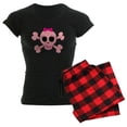 thumbnail image 1 of CafePress - Funny Pink Skull Women's Dark Pajamas - Women's Short Sleeve Print T-Shirt and Pants Dark Cotton Pajama Set, 1 of 7