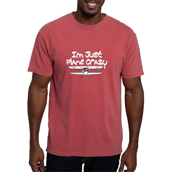 CafePress - Funny Plane Crazy Airplane Pilot Design T Shirt - Mens Comfort Colors Shirt