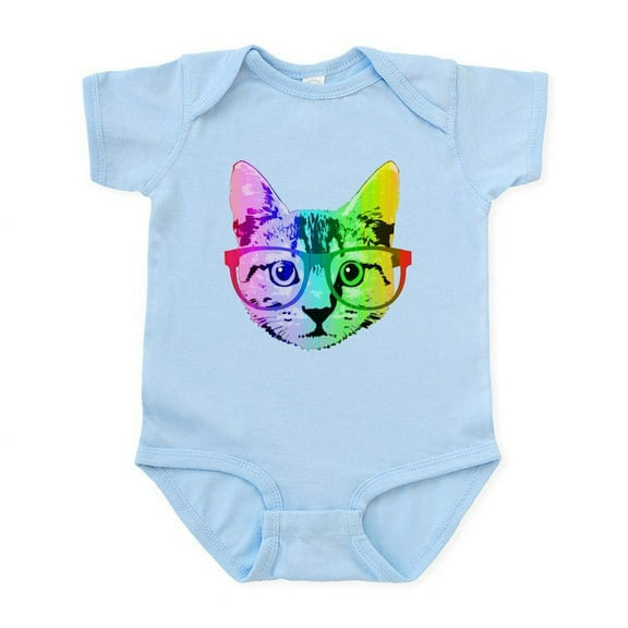 CafePress - Funny Rainbow Cat Body Suit - Baby Light Bodysuit, Size Newborn - 24 Months